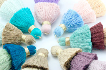 1pc 8cm 3 Layer Multi Coloured Cotton Tassel III
